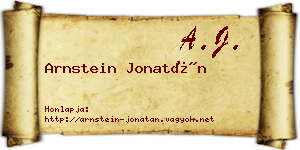 Arnstein Jonatán névjegykártya
